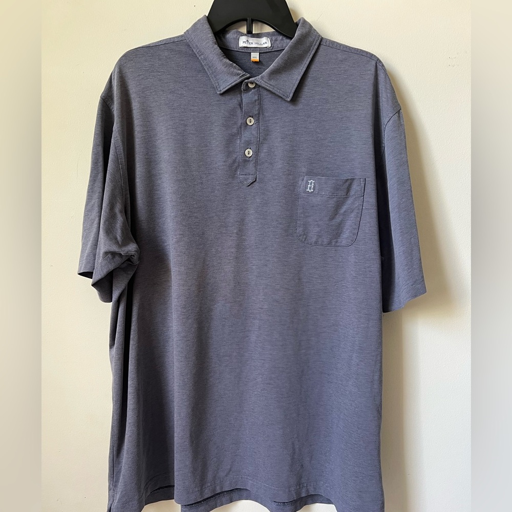 Peter Millar Gray/Blue  Polo Shirt Classic Style